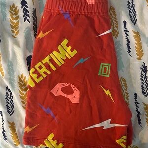 Men's OVERTIME Red Graphic Athletic Shorts